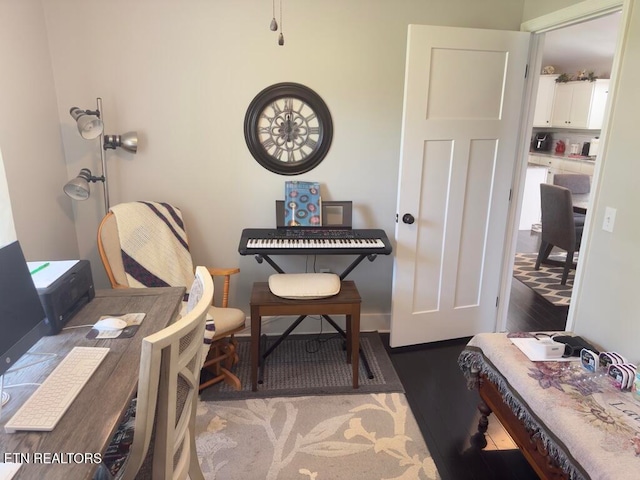 interior space featuring dark hardwood / wood-style flooring