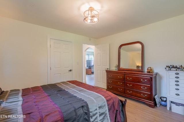 bedroom featuring light hardwood / wood-style floors