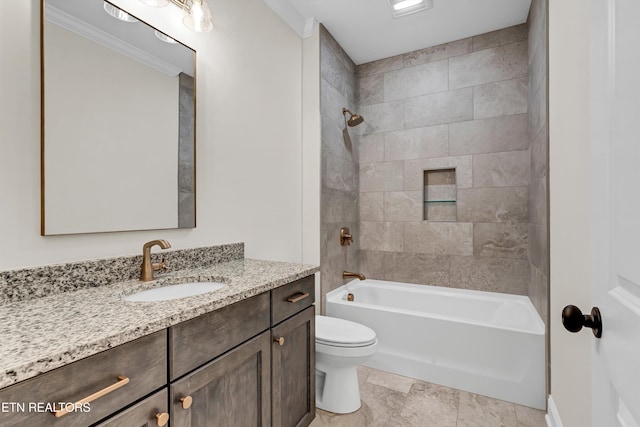 12033 Deer Crossing Dr, Knoxville, TN 37932 - bathroom with vanity, tub / shower combination, and ornamental molding