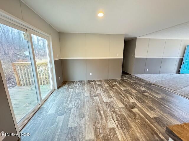 empty room featuring wood-type flooring