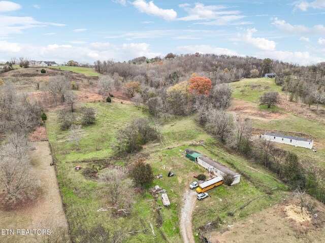 drone / aerial view with a rural view