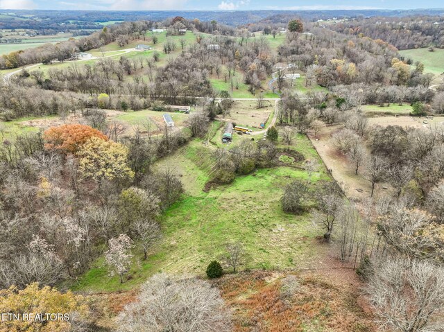 drone / aerial view featuring a rural view