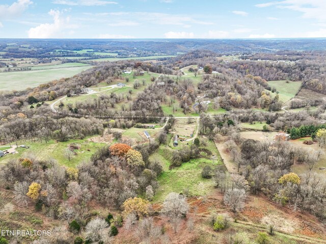 aerial view with a rural view