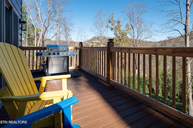 deck featuring area for grilling