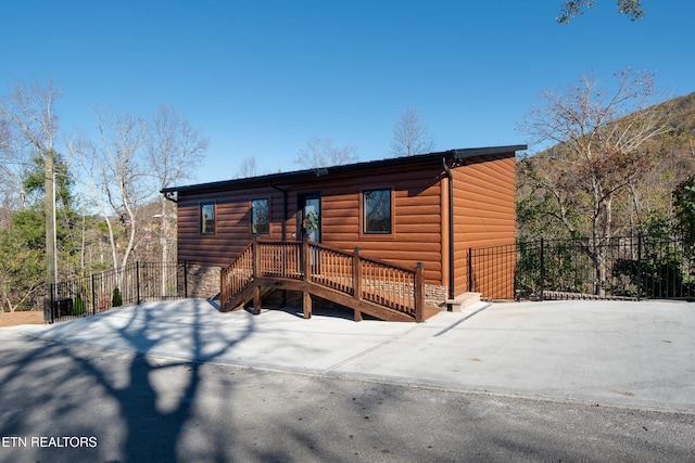 view of log home