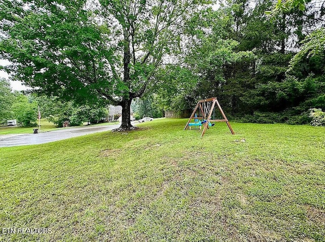 view of yard featuring a playground