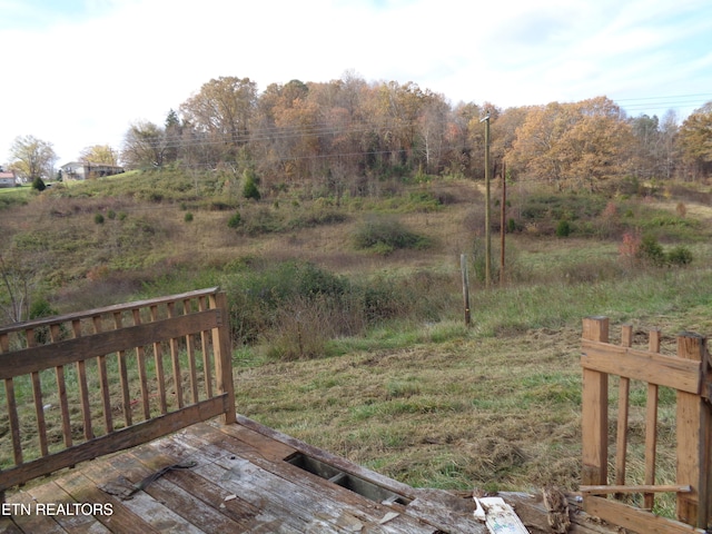 view of yard with a deck