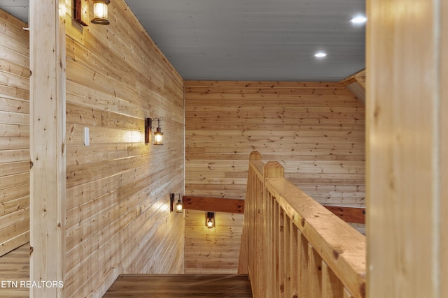 view of sauna / steam room with wood-type flooring