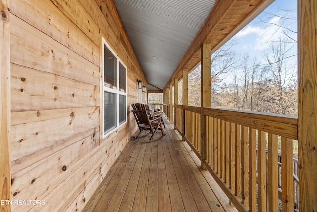 deck featuring a porch