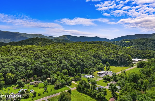 aerial view featuring a mountain view