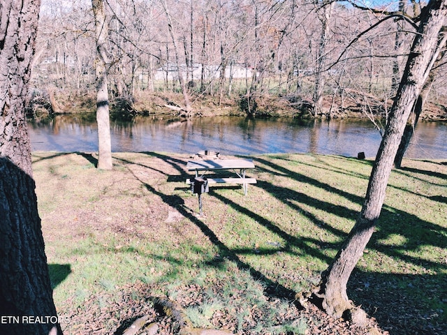 view of yard featuring a water view