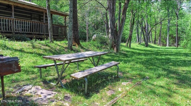 3018 Rivers Edge Dr, Cosby, TN 37722 - view of green lawn featuring a forest view