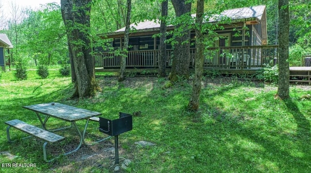 3018 Rivers Edge Dr, Cosby, TN 37722 - view of yard with a deck
