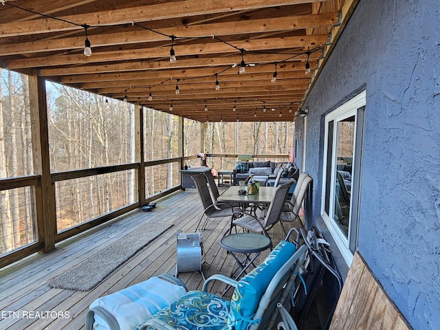 deck featuring an outdoor hangout area