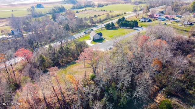 drone / aerial view with a rural view