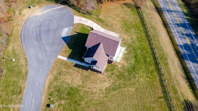 aerial view with a rural view