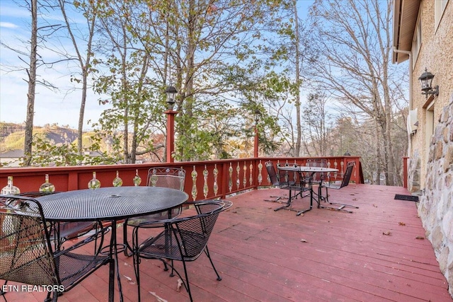 deck featuring a mountain view