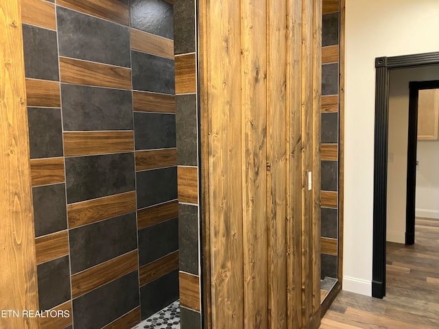 bathroom featuring wood-type flooring