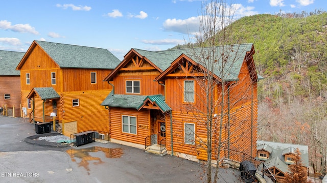 log cabin with central AC