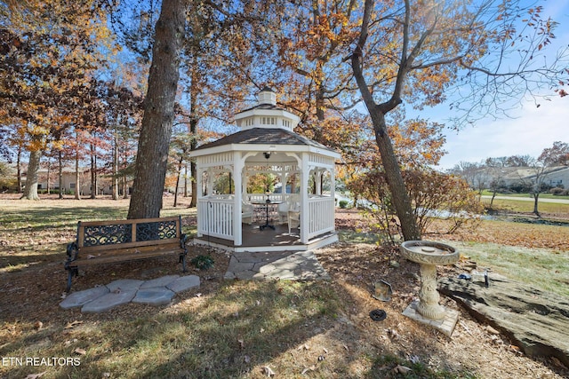 view of yard featuring a gazebo