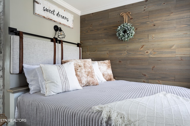 bedroom featuring ornamental molding