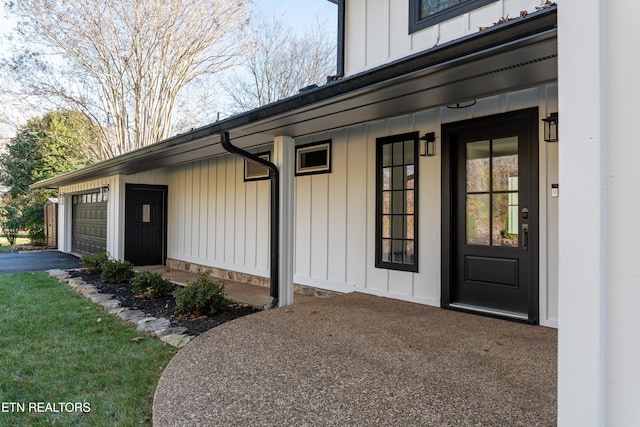 entrance to property with a garage