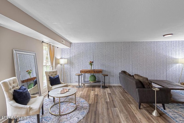 living room with hardwood / wood-style floors