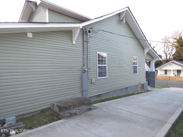 view of home's exterior featuring a patio