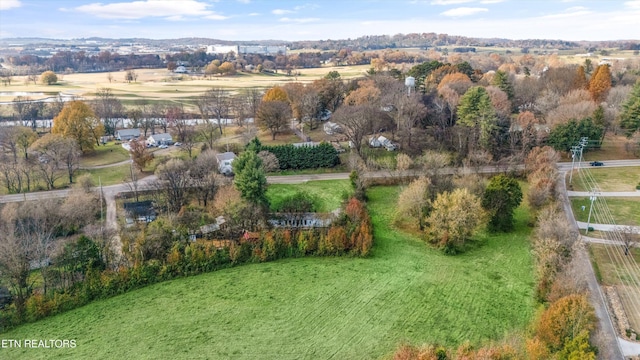 drone / aerial view with a rural view