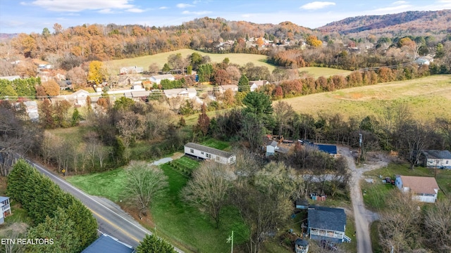 bird's eye view featuring a mountain view