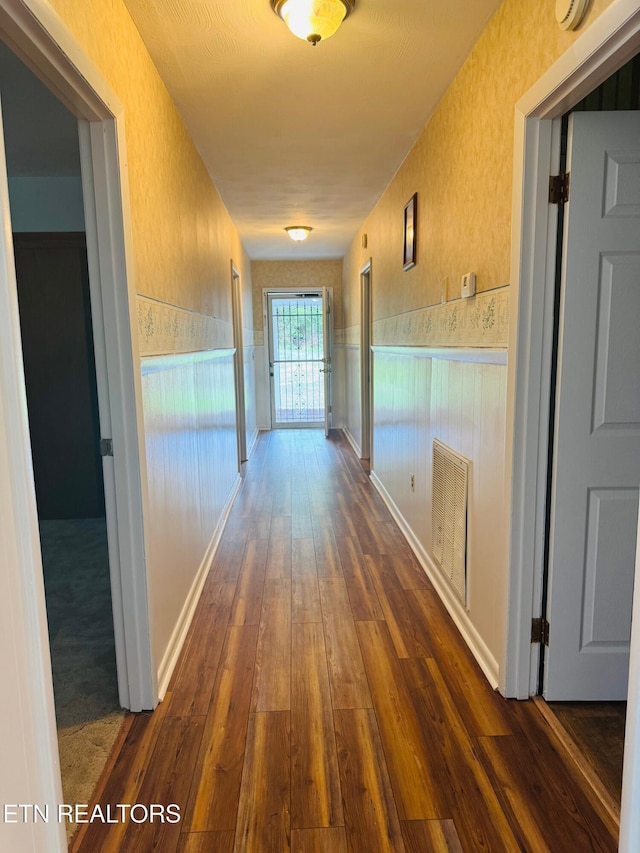 115 Greasy Cove Rd, Cosby, TN 37722 - hall with dark wood-type flooring and wainscoting