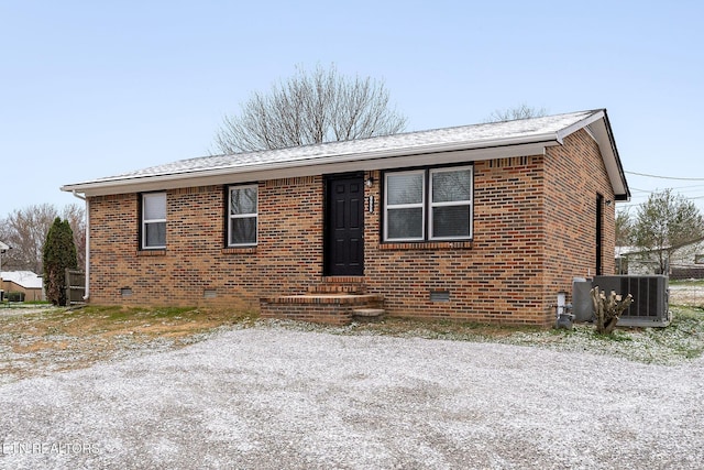 view of front of home with central AC