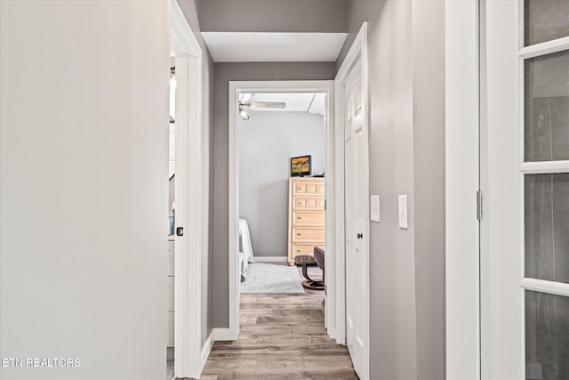 hall featuring wood-type flooring