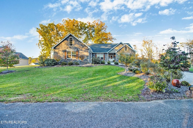 view of front facade with a front lawn