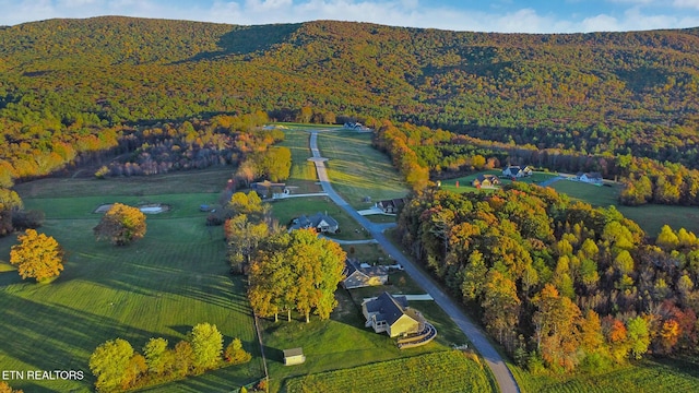 drone / aerial view with a rural view