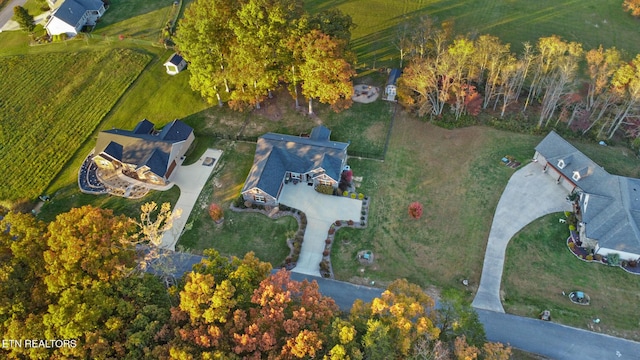 aerial view with a rural view