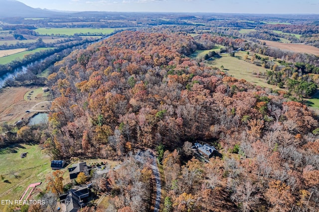 drone / aerial view with a rural view