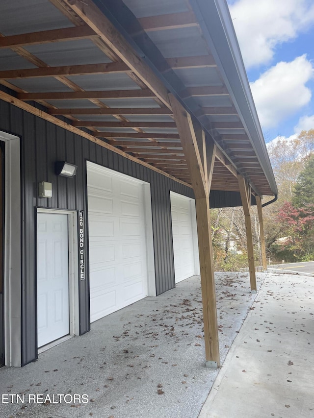 view of garage