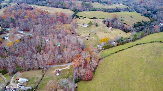 aerial view featuring a rural view