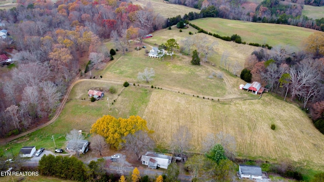 bird's eye view featuring a rural view