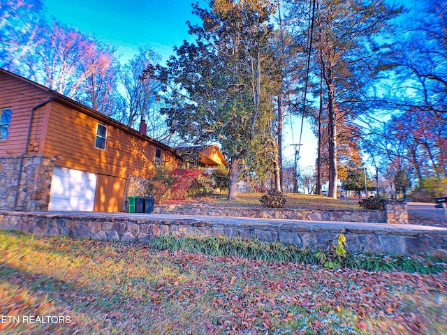 exterior space featuring a garage