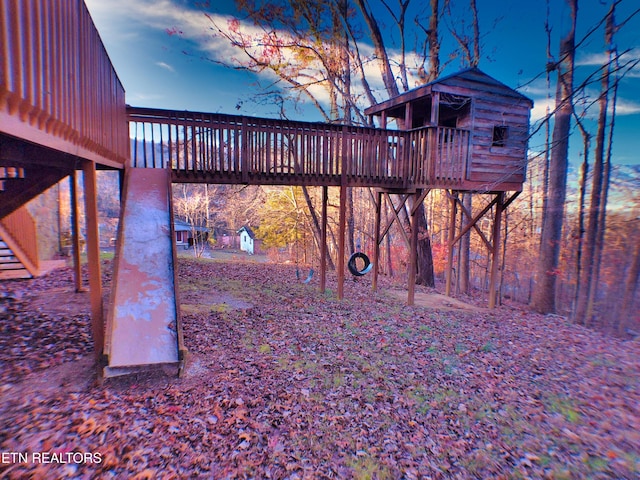 exterior space with a wooden deck