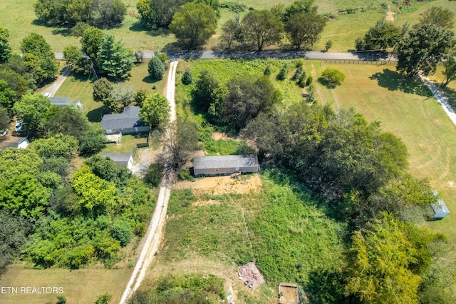 bird's eye view featuring a rural view