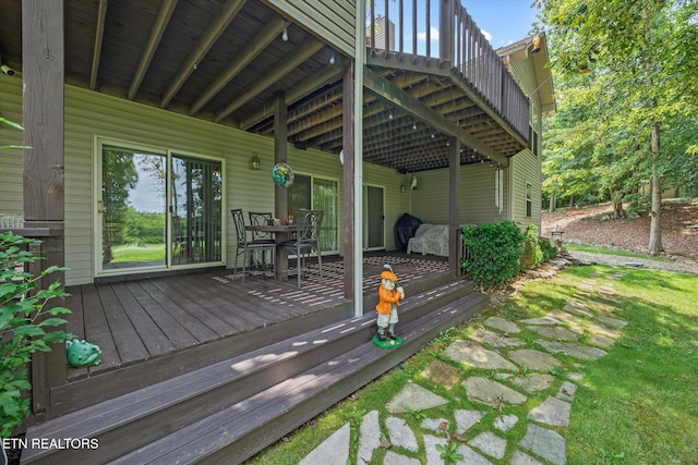 view of wooden deck