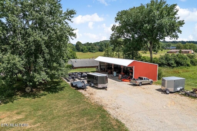 exterior space featuring a lawn