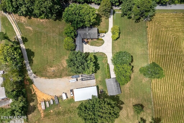 bird's eye view with a rural view