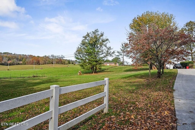 view of street featuring a rural view