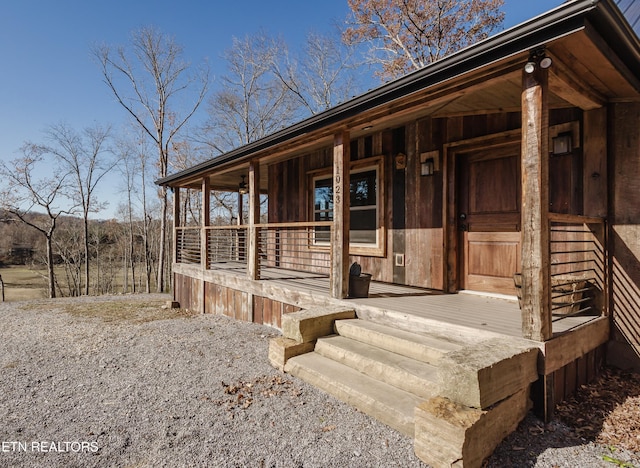 exterior space with covered porch