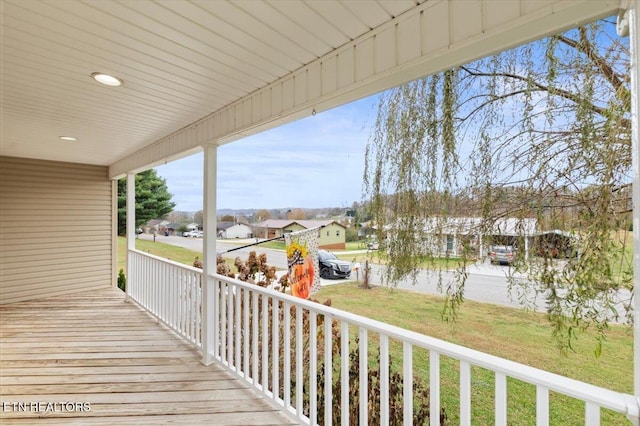 wooden deck with a porch