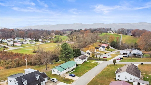 drone / aerial view with a mountain view